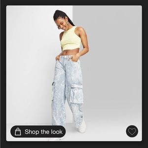 Wild Fable Mid Rise Cargo Pant Railroad Striped